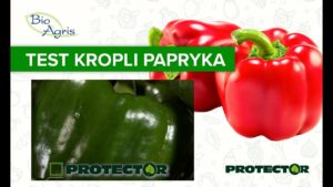 Zachowanie się kropli na papryce w zależności od zastosowanego adiuwenta.